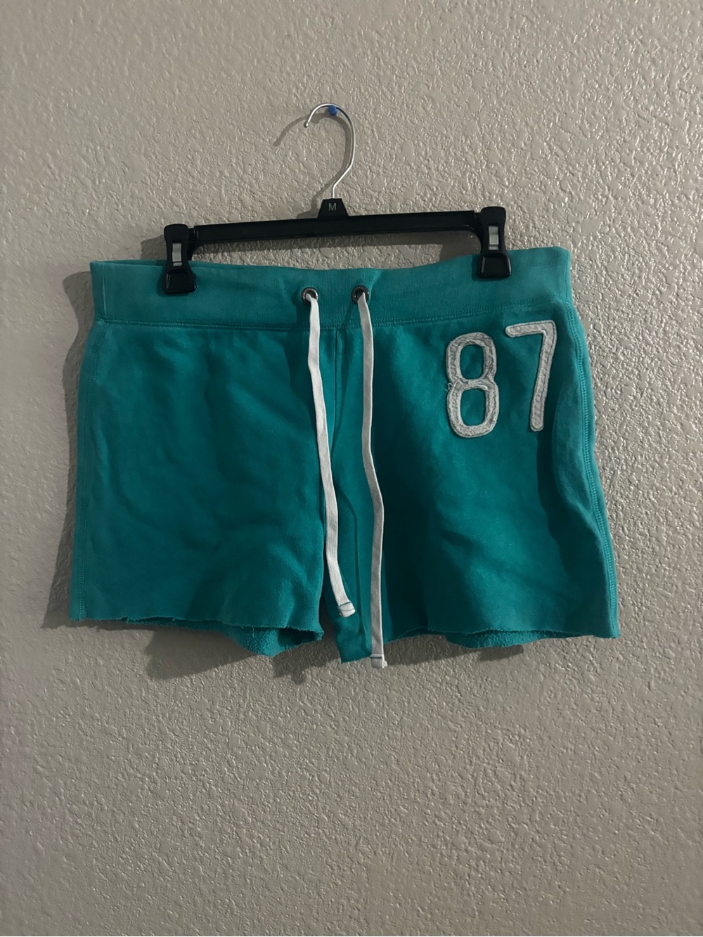 Aeropostale Teal Athletic Drawstring Shorts with '87 Patch